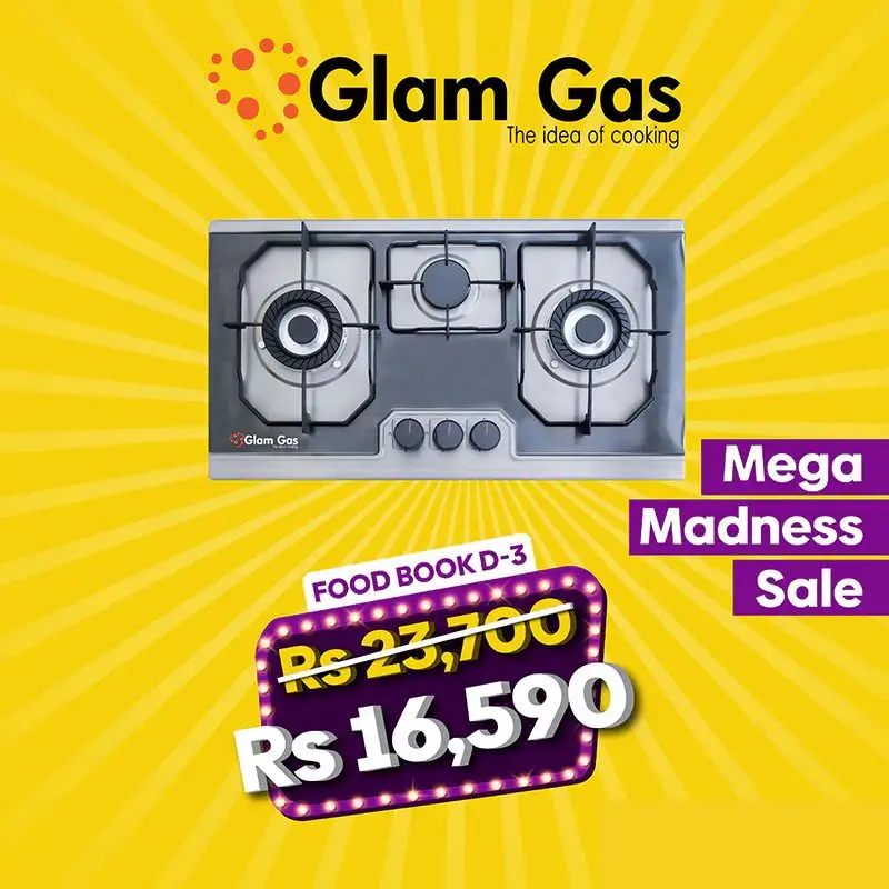 Glam Gas Food book D3 (NG/LPG) Built In Hob