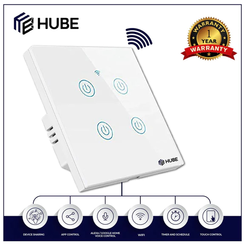 Hube Smart Wifi Home Switch 4 Gang