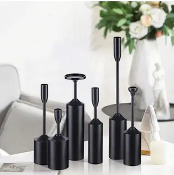 Metal Candle Stand BLACK - Set of 6 Stands