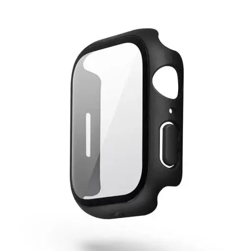 Uniq Legion Apple Watch Series 1-8 & SE/SE2 Case with 9H Tempered Glass Screen Protection 45MM – Midnight (Black)