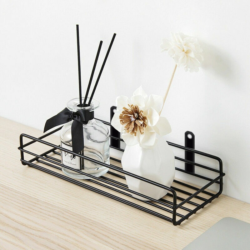 Kitchen Bathroom Shelf Wall Mounted Storage Rack Organizer ( Without Adhesive Hooks )