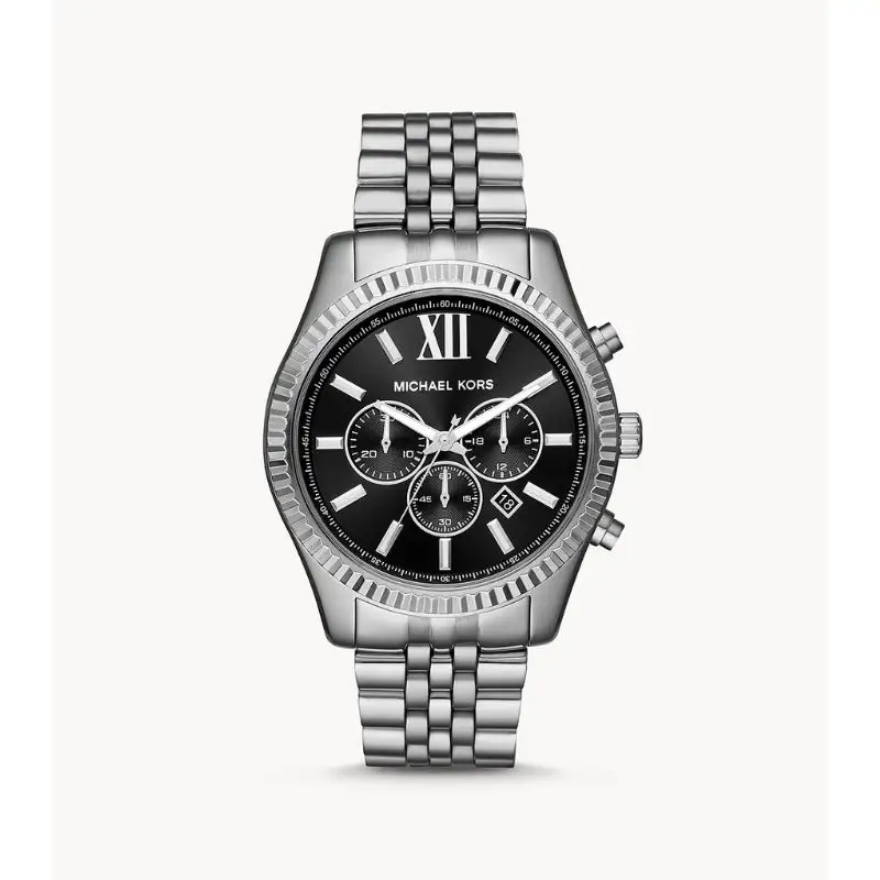 Michael Kors Men’s Chronograph Quartz Stainless Steel Black Dial 44mm Watches MK8602