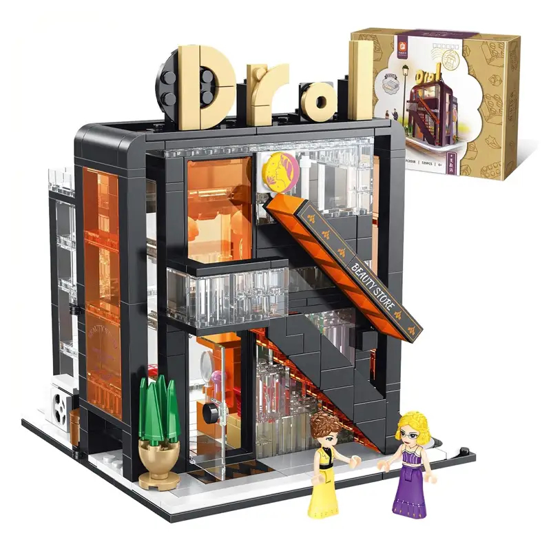 Drol Beauty Store Building Blocks Set With Lights - Beauty Store FC8508 539 Pcs Building Blocks Toy