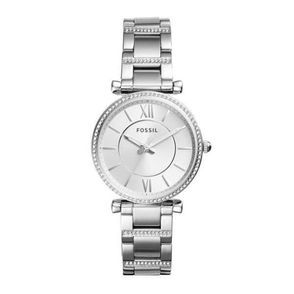 Fossil Silver Stainless Steel  Silver Dial Watch For Ladies - ES4341