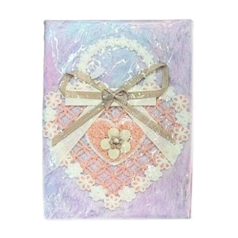 Lace Decorated Woolen Cover Notebook