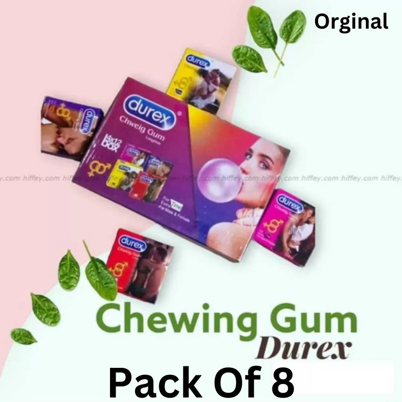 Durex Delay Timing bubble gum Chewing Gum For Men - Pack of 8