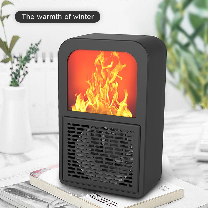3D Flame Design Electric Room Heater, Portable Fan Heater for Home & Office
