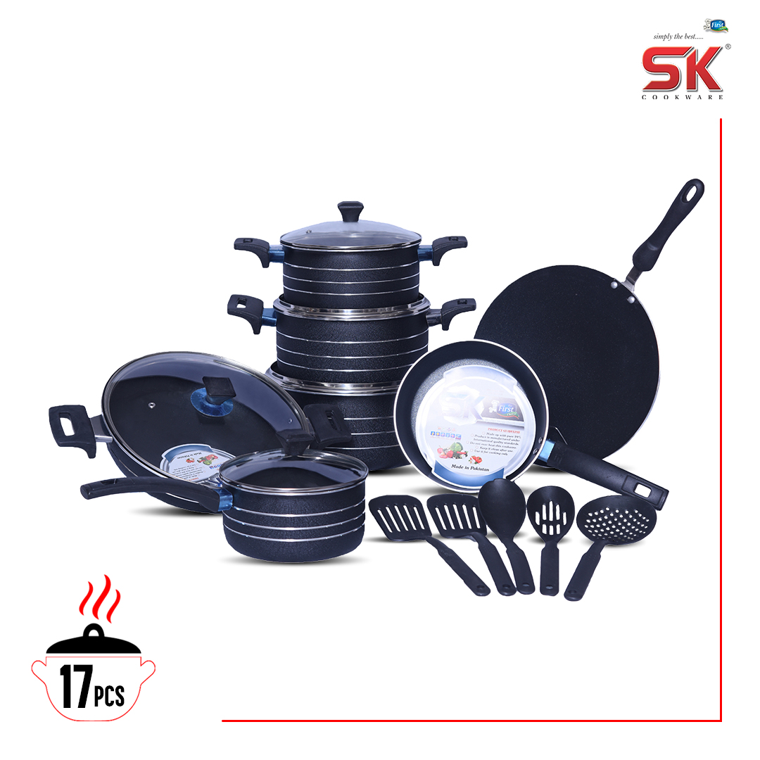 sk gift pack tourquise cookware Non stick cookware set