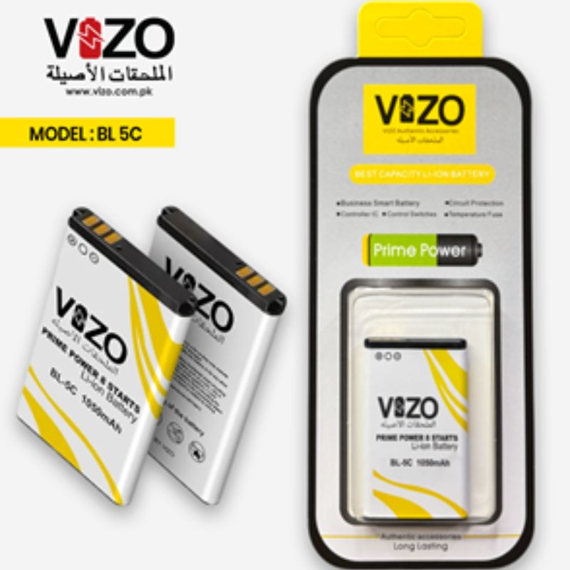 Vizo BL-5C 1050 High-Capacity 1050mAh Lithium-ion Rechargeable Battery With Offical Warranty