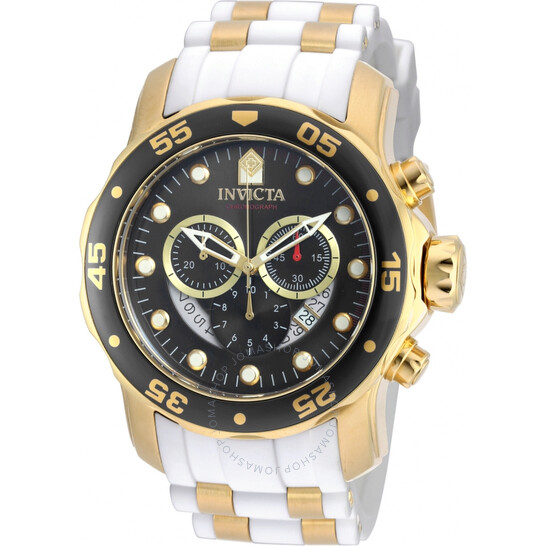 Invicta Pro Diver Chronograph Mother of Pearl White Polyurethane Men's Watch