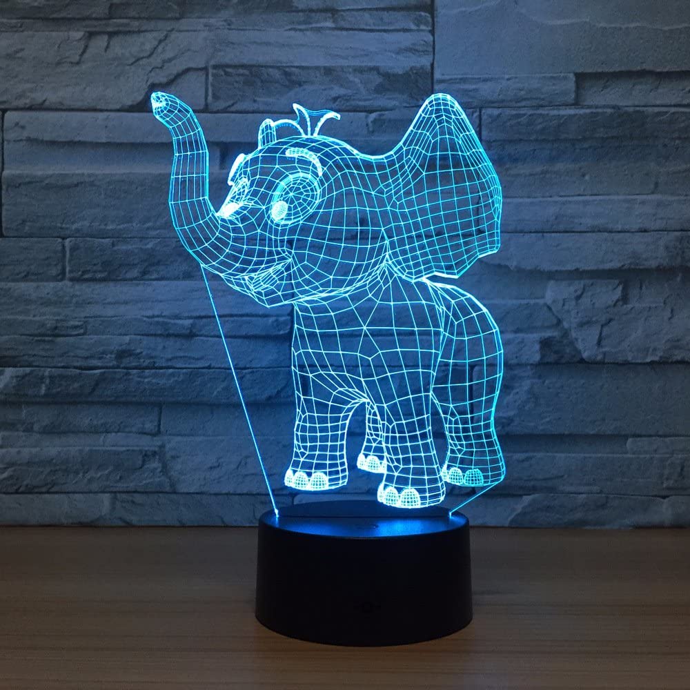 Baby Elephant 3D Night Light Illusion Smart Home Desk Lamp Table Lamp