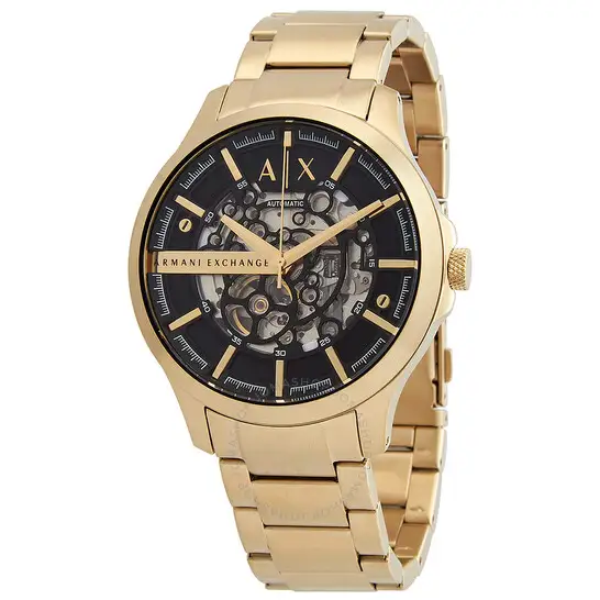 Armani Exchange Hampton Automatic Black Skeleton Dial Men's Watch