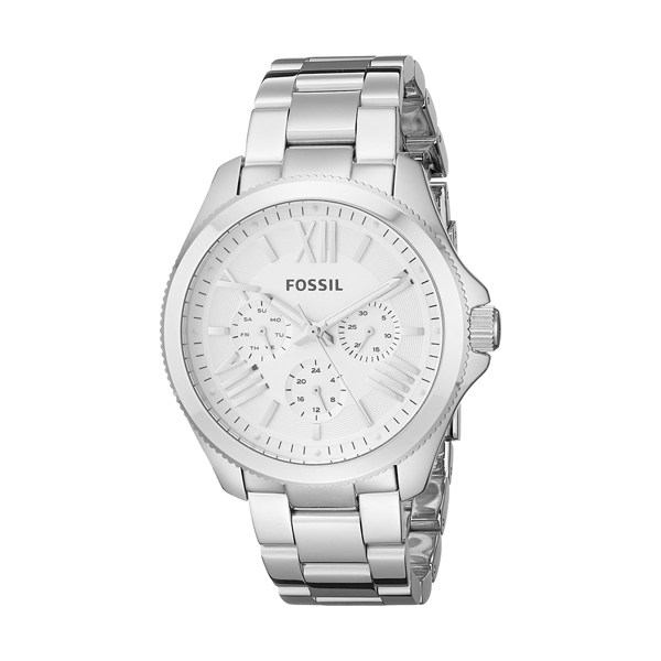 Fossil Silver Dial Silver Stainless Steel Watch For Ladies - AM4509