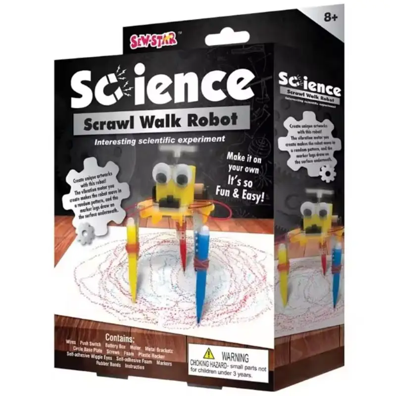 Science Scrawl Walk Robot Interesting Scientific Experiments Easy DIY Kit For Kids