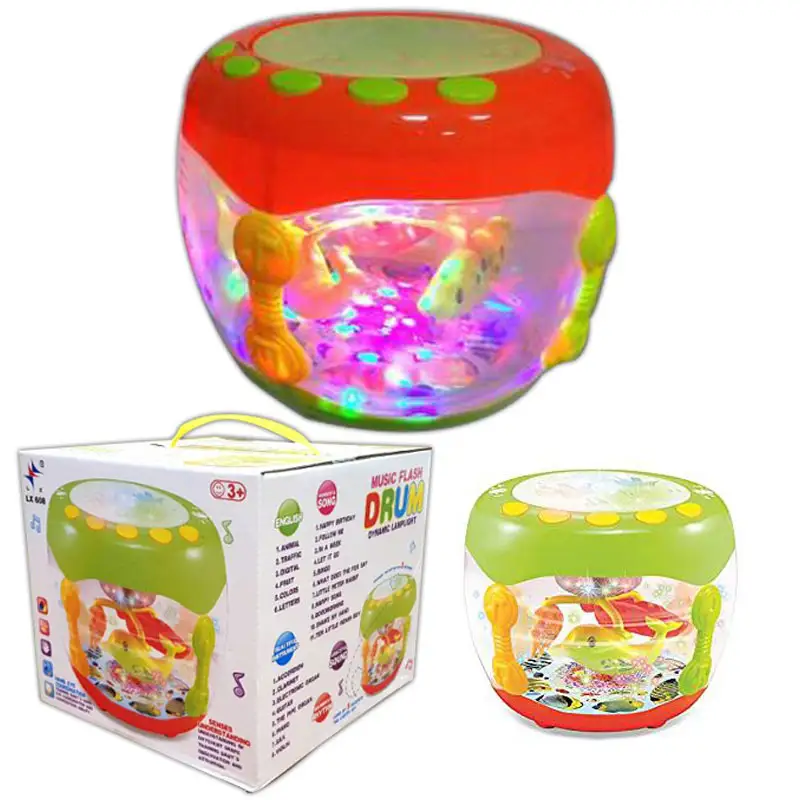 Big Musical Flash Drum with Lights and Nursery Rhymes