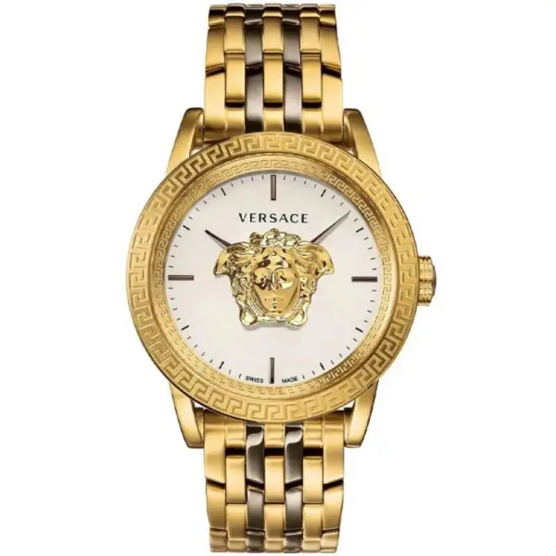 Versace VERD00418 Men’s Quartz Swiss Made Two-tone Stainless Steel Silver Dial 43mm Watch