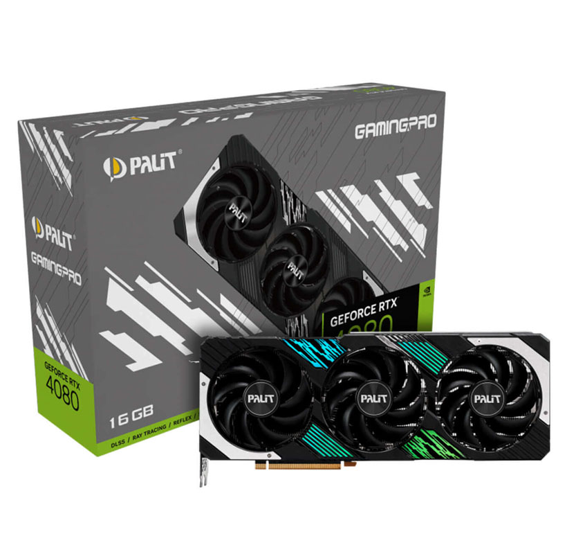 Palit RTX4080 16GB GamingPro GDDR6X 256bit 3-DP HDMI Graphic Card