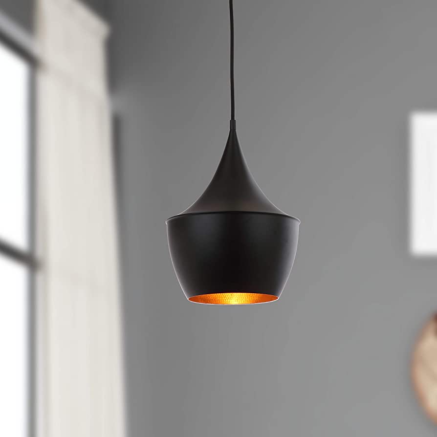 Italian Vintage Black Metal Big Hanging Light Pendant Ceiling Light