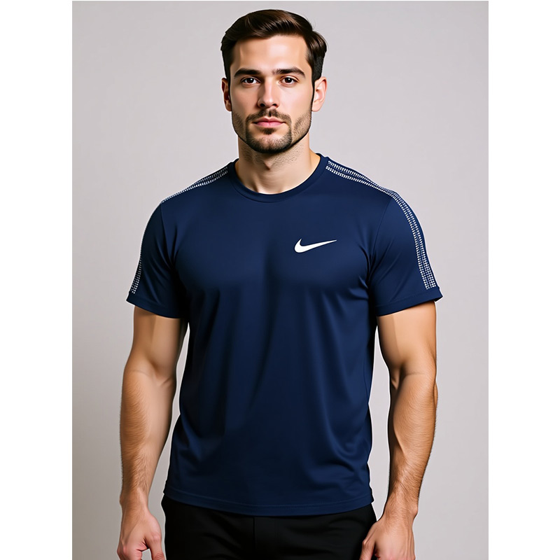 Men’s Dry-Fit Sports T-Shirt with Shoulder Panel Design