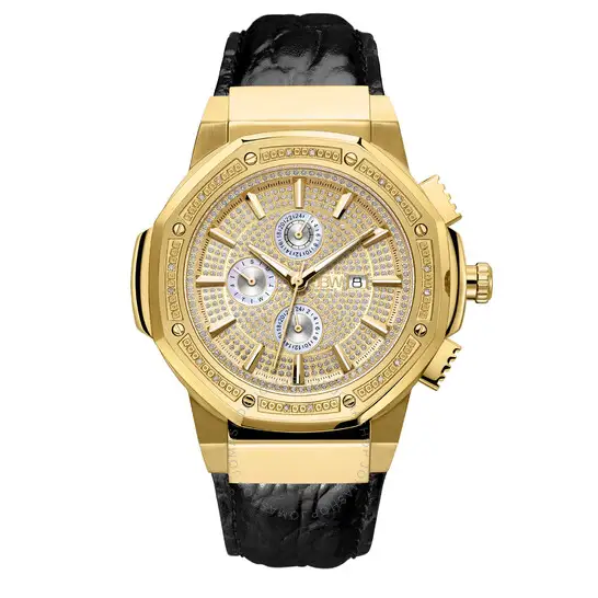 JBW 10 YR Anniversary Saxon 0.16 ctw Diamond and 18K Gold-plated Men's Watch