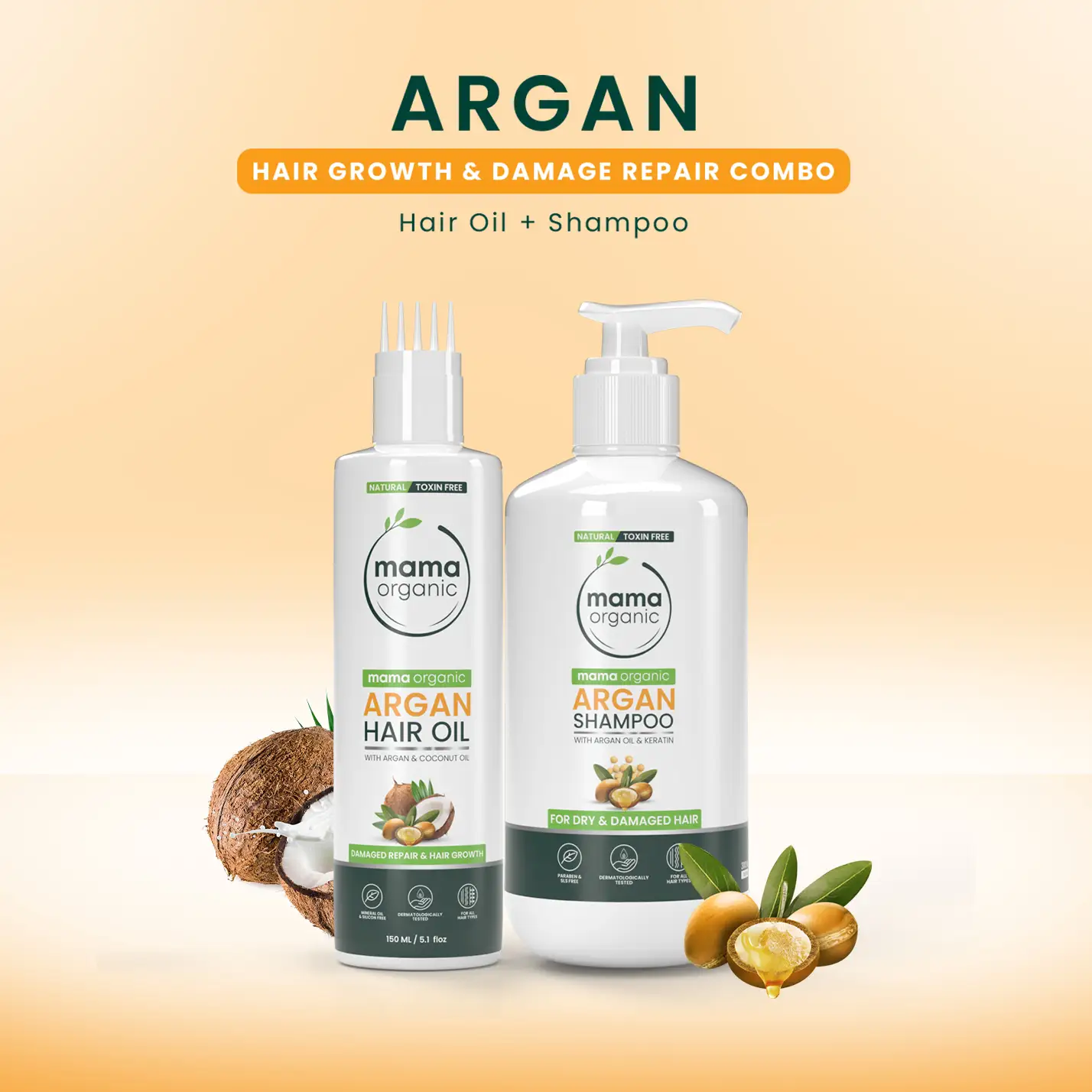 Argan Hair Growth & Damage Repair Combo - Natural & Non Toxic