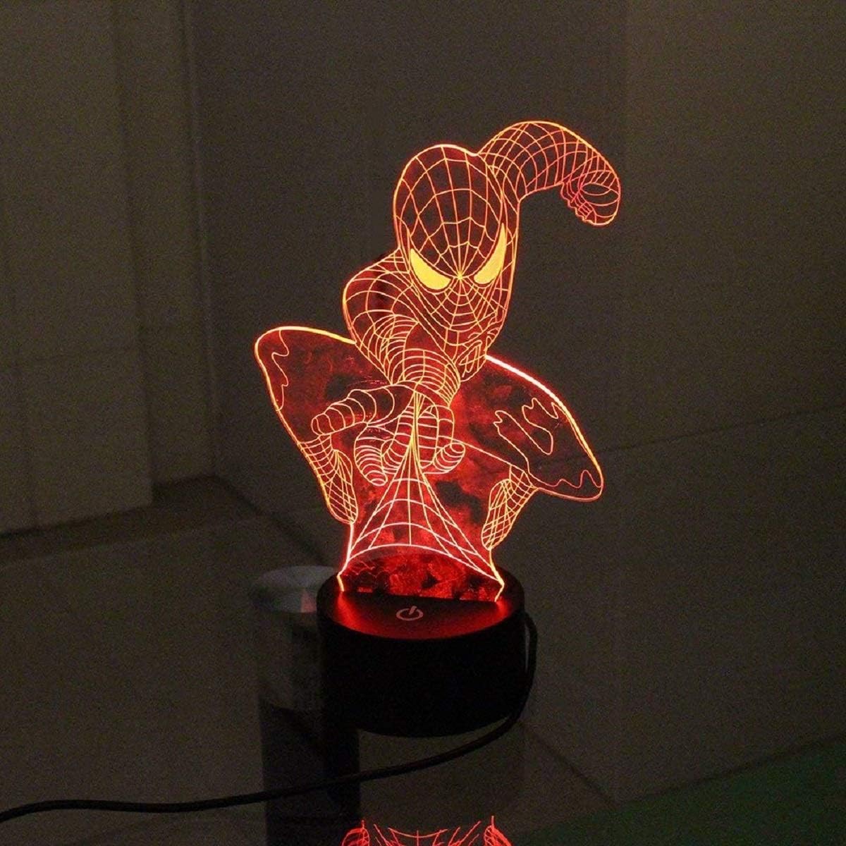 The Spiderman Acrylic 3D Illusion Night Lamp Bedside Table Lamp