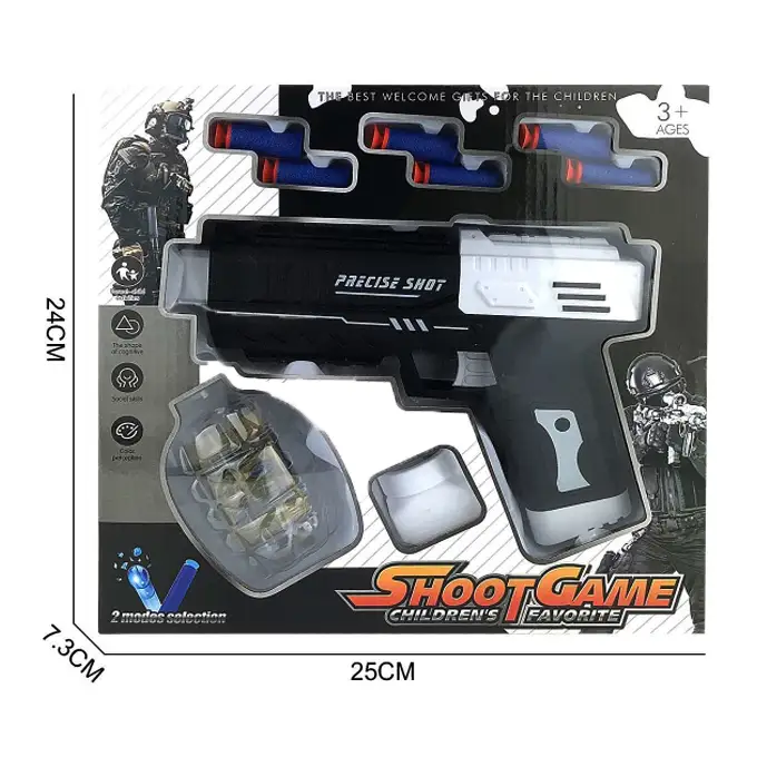 Precise Shot 2 in 1 Toygun - Nerf & Bubble - Multi Color