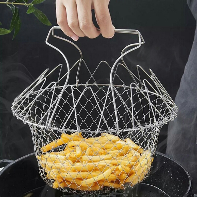 12 In 1 Stainless Steel Foldable Chef Basket