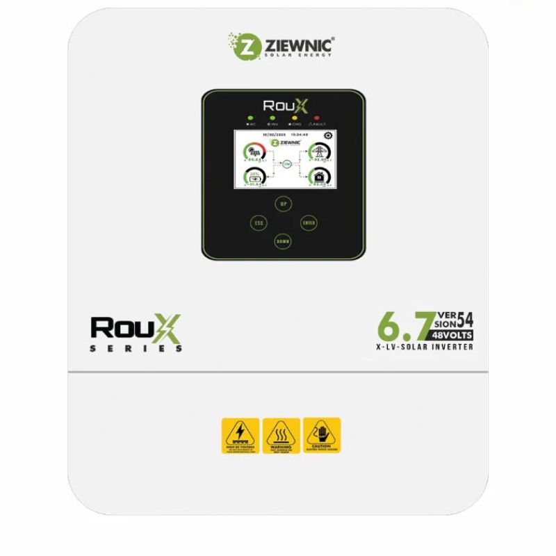 Ziewnic ROUX 6.7KW Solar Inverter IP54 Aluminium Casing And Repairable With Official Warranty