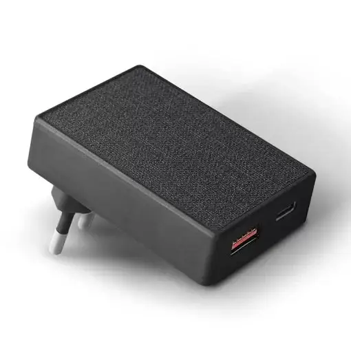 Uniq Voter Slim Duo USB C + USB A 20W Wall Charger (EU) – Charcoal (Black)