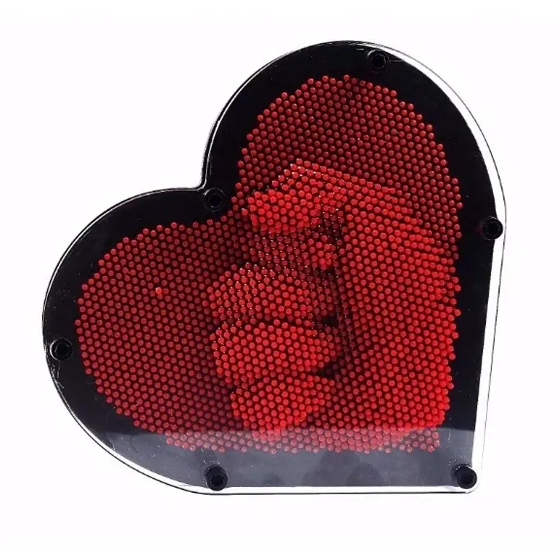 Pinart 3-Dimensional Pin Sculpture 3D Pin Art Impressions Sculpture Play Toy - Size Approx. 9 inch - Heart Shape - Random Color