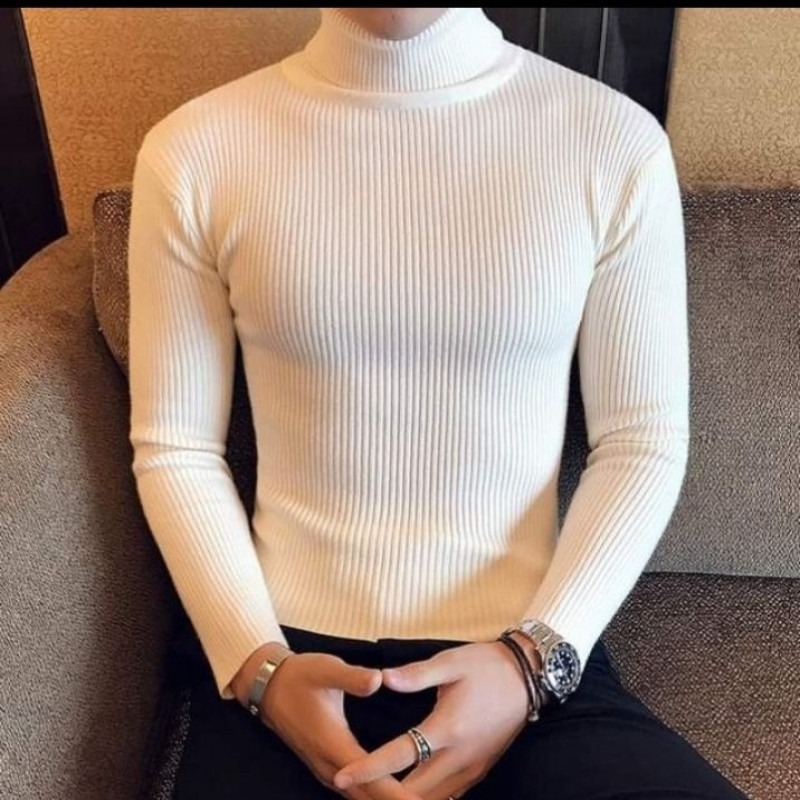 Aesthetic Gen Basic White High Neck