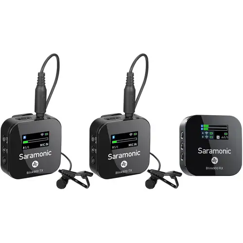 Saramonic Blink 900 B2 2-Person Digital Camera-Mount Wireless Omni Lavalier Microphone System ( with Charging/PowerBank Case)