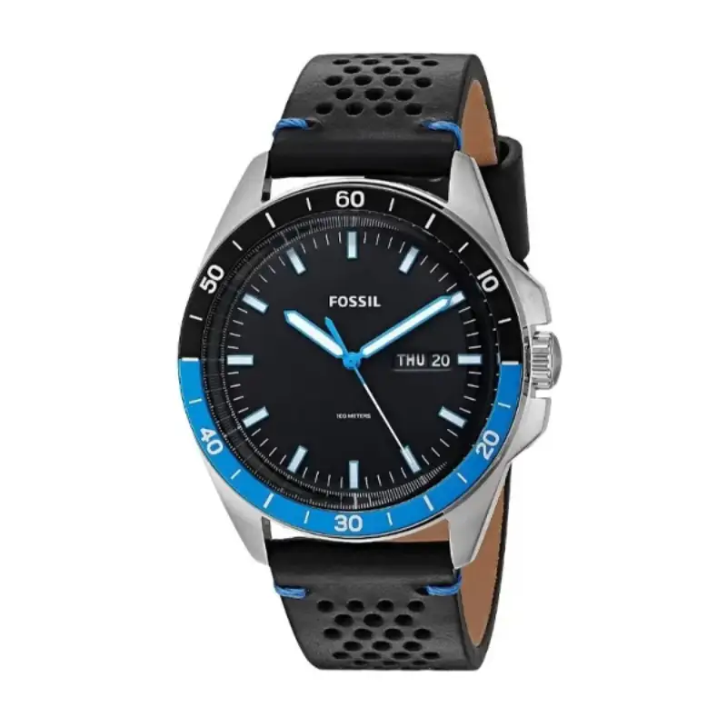 Fossil Sport 54 Black Rubber Strap Black Dial Watch For Gents - FS5321