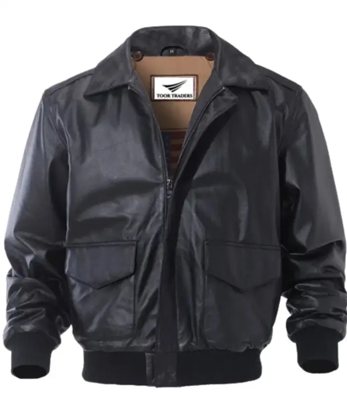 Real Sheepskin Leather Windbreaker Bomber Fashion Jacket for Men