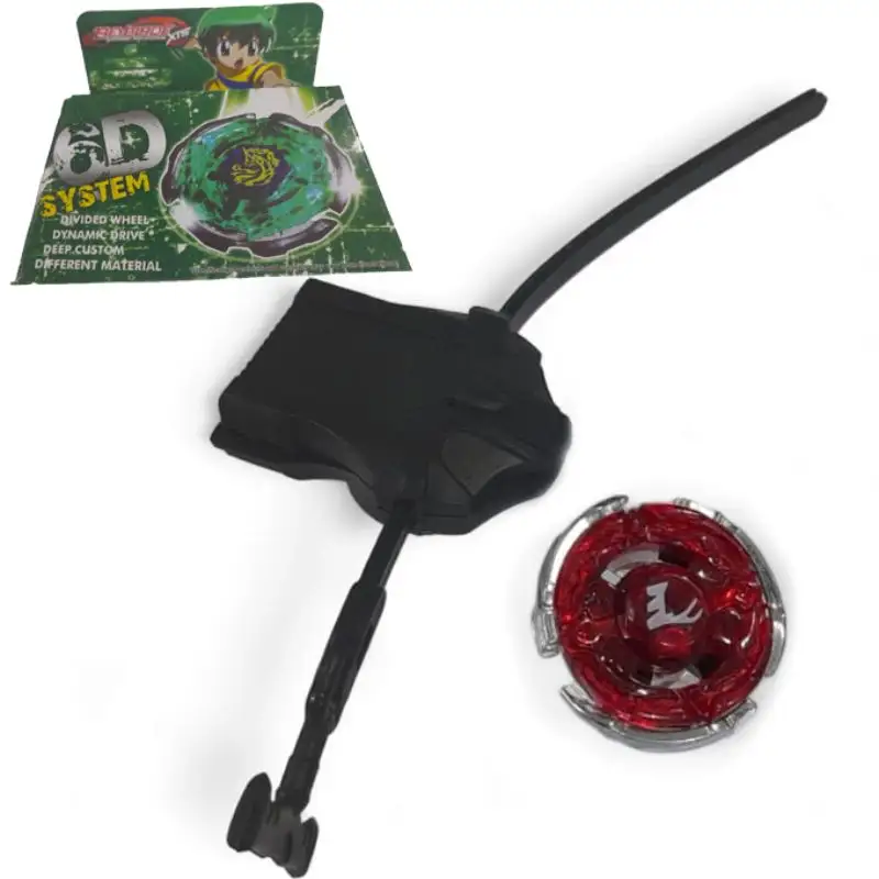 Metal Beyblade Turbo Rapidity Fight Toy for boys with launcher - 6D Launcher Grip Set Collection RED
