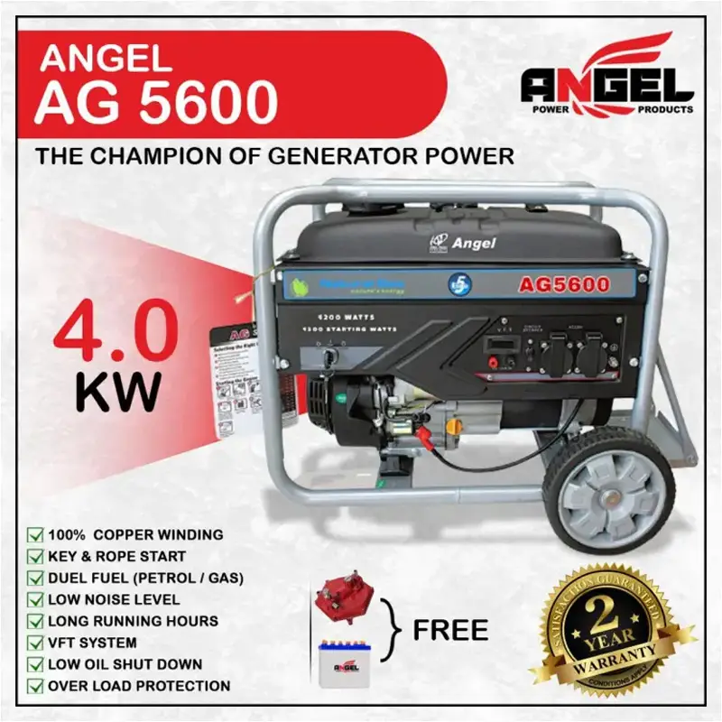 Angle AG 5600 4.0 KW (5Kva) Portable Generator With Official Warranty