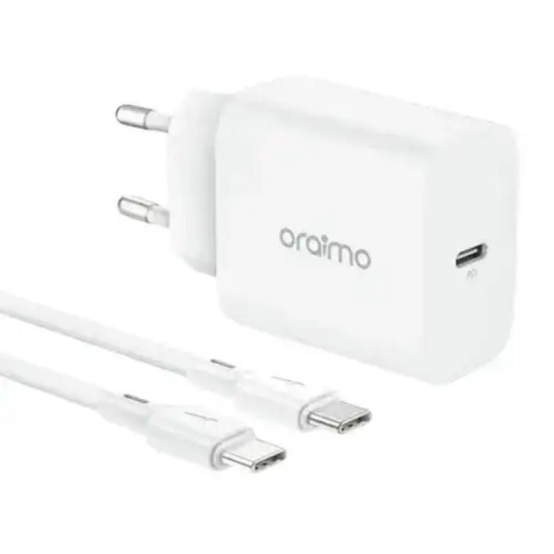 Oraimo OCW-E106S+CC54 PowerCube 20W Fast Charger With Type-C To Type-C Cable