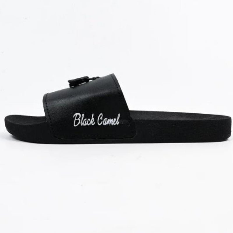 Black Camel Tassel Slide Slipper For Men