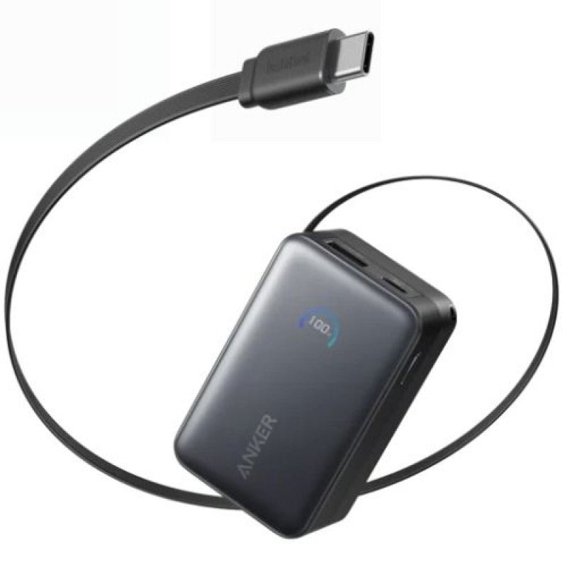 Anker Nano Power Bank 10,000mAh 45W with Built-In Retractable USB-C Cable