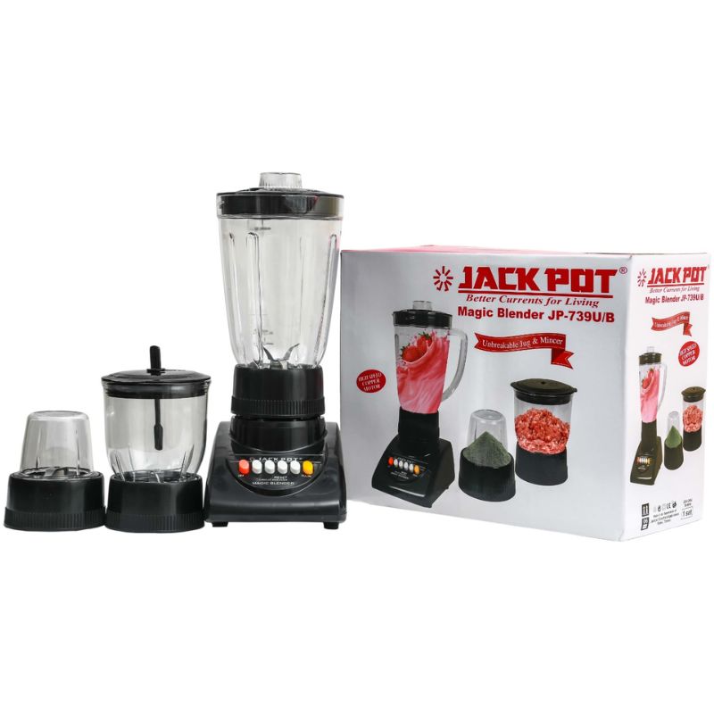 Jackpot JP-739 Deluxe Blender With Grinder & Chopper With Official Warranty