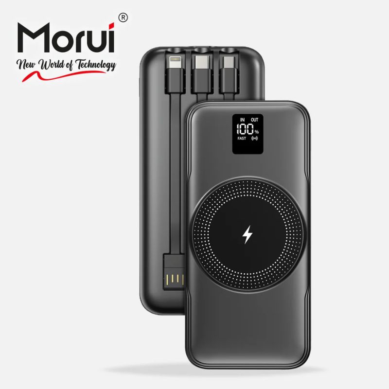 Morui MW-10PD Super Fast Wireless Power Bank 10000mAh 22.5W LED Display High Quality Li-Polimer  With 1 Year Warranty