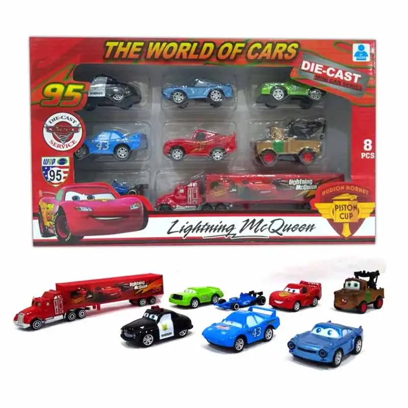 Cars Lightning McQueen: Piston Cup Racing Team - 8 pcs Die Cast Metal