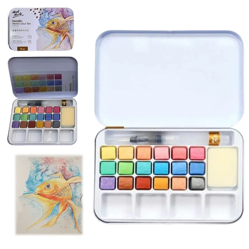 Mont Marte Metallic Watercolor Set 21Pcs