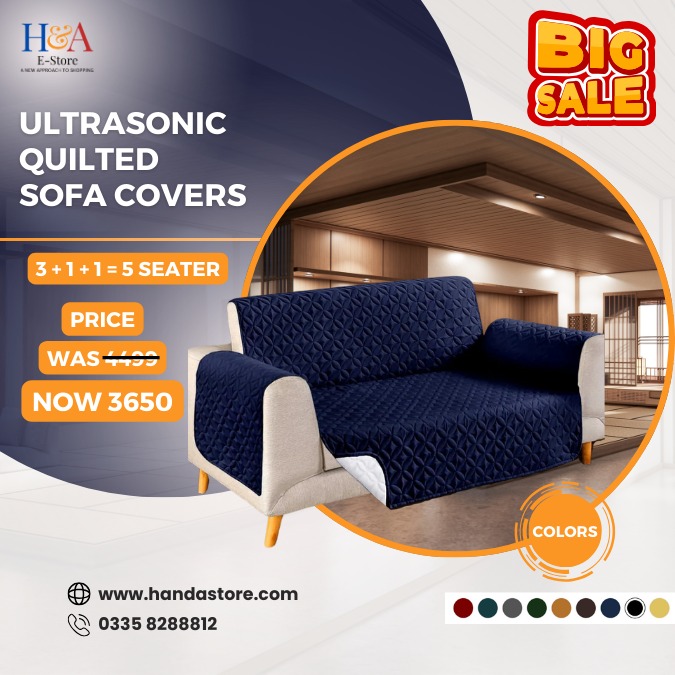 Ultrasonic Quilted 5-Seater Sofa Covers - Set of 5 Colors, Durable and Stylish Couch Protectors for Living Room