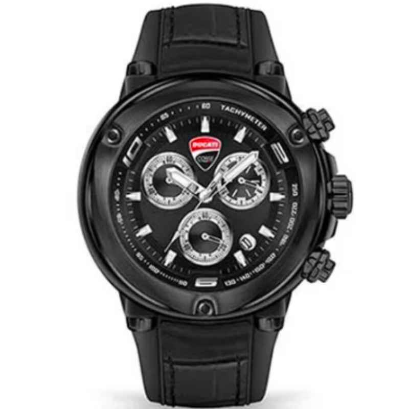 Ducati Corse Men's Partenza Chronograph Leather Wrist Watch DTWGO2018801- - 49 mm - Black