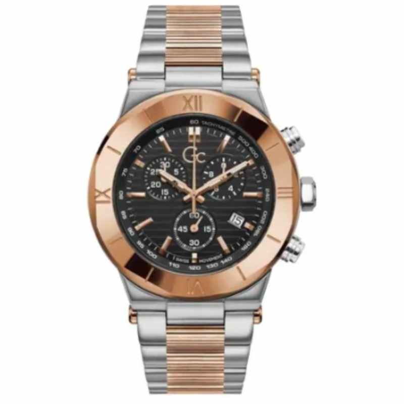 Gc Men's Water Resistant Chronograph Watch Y69003G2MF - 44 mm - Silver/Rose Gold