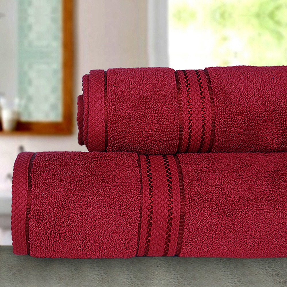 Set Of 2 Towel Dobby Diamond 100% Pure Cotton