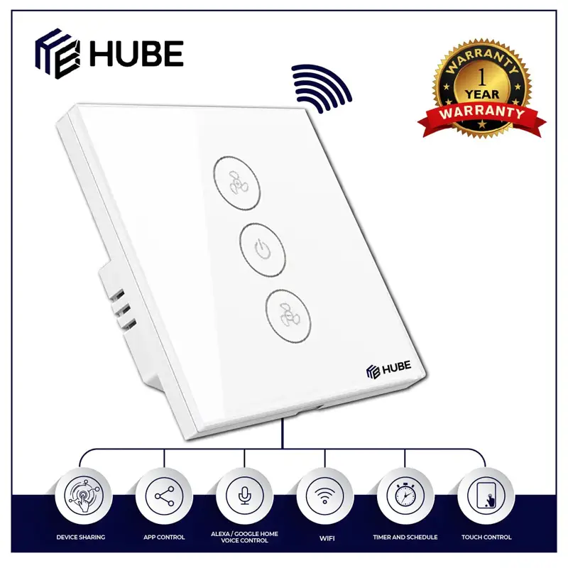 Hube Smart Wifi 100 Speed Fan Dimmer With Official Warranty