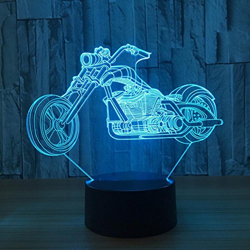 Creative Motorbike 3D Optical Illusion Table Lamp Bedside Table Tamp